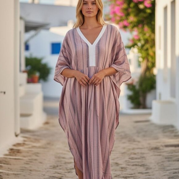 Donna Karan Silk-Feel Caftan / Lounge Dress – NWT - Picture 2 of 3